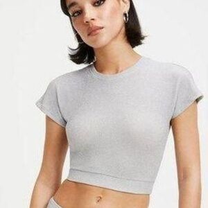NWT Good American Silver Crop Top Size XL